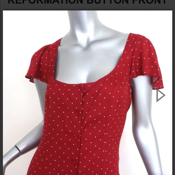 Reformation Synthetic Harbor dress in red - Picture 5 of 16